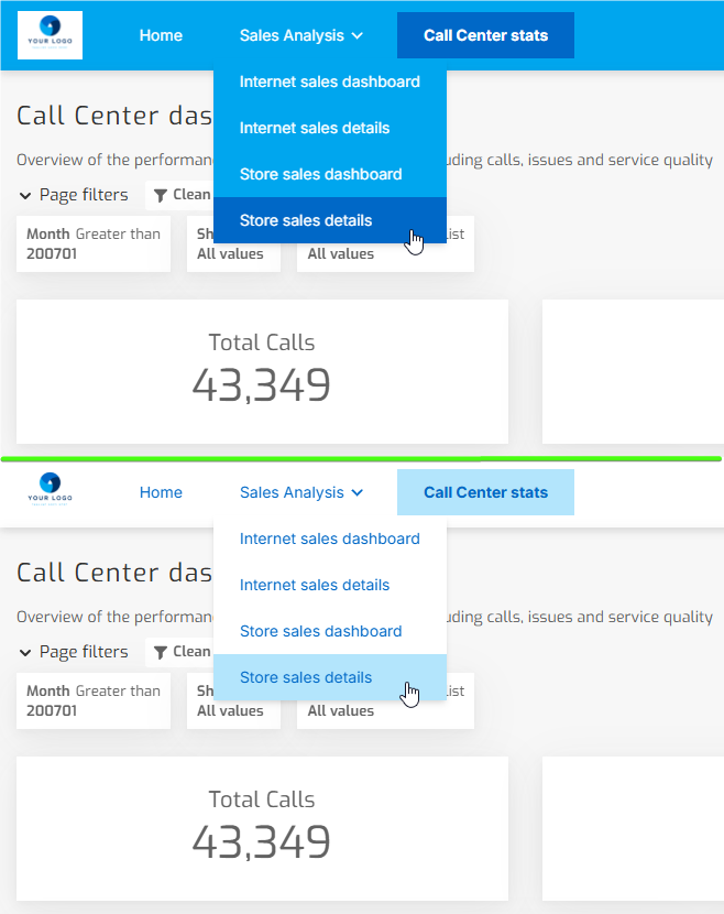 Biuwer - Data Portals - Custom styling in menus
