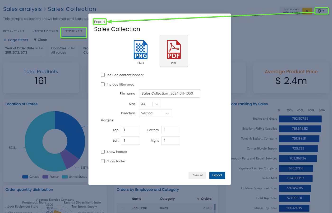 Biuwer - Export in Collections