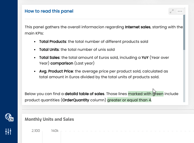 Biuwer - Multilingual rich text card in action