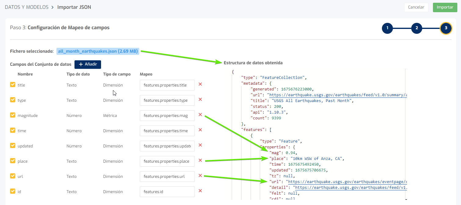 Biuwer - Nuevo conector a ficheros JSON