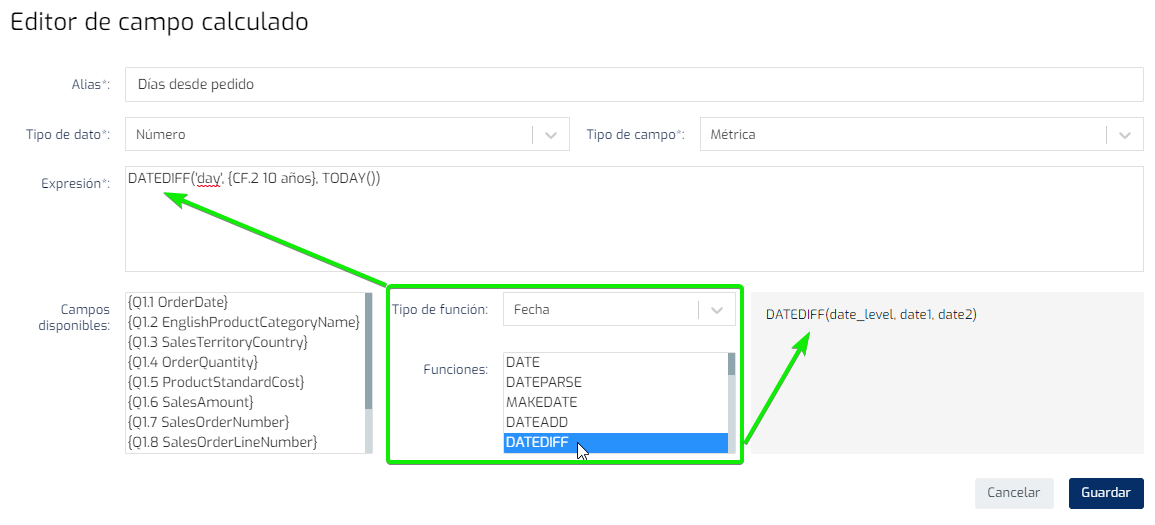 Biuwer - Date functions are now available in Calculated Fields