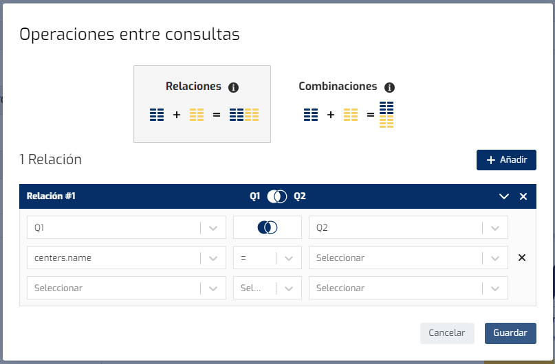 Biuwer - Relaciones de datos en tarjetas